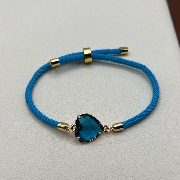 Handmade adjustable bracelet blue - Picture 4 of 5